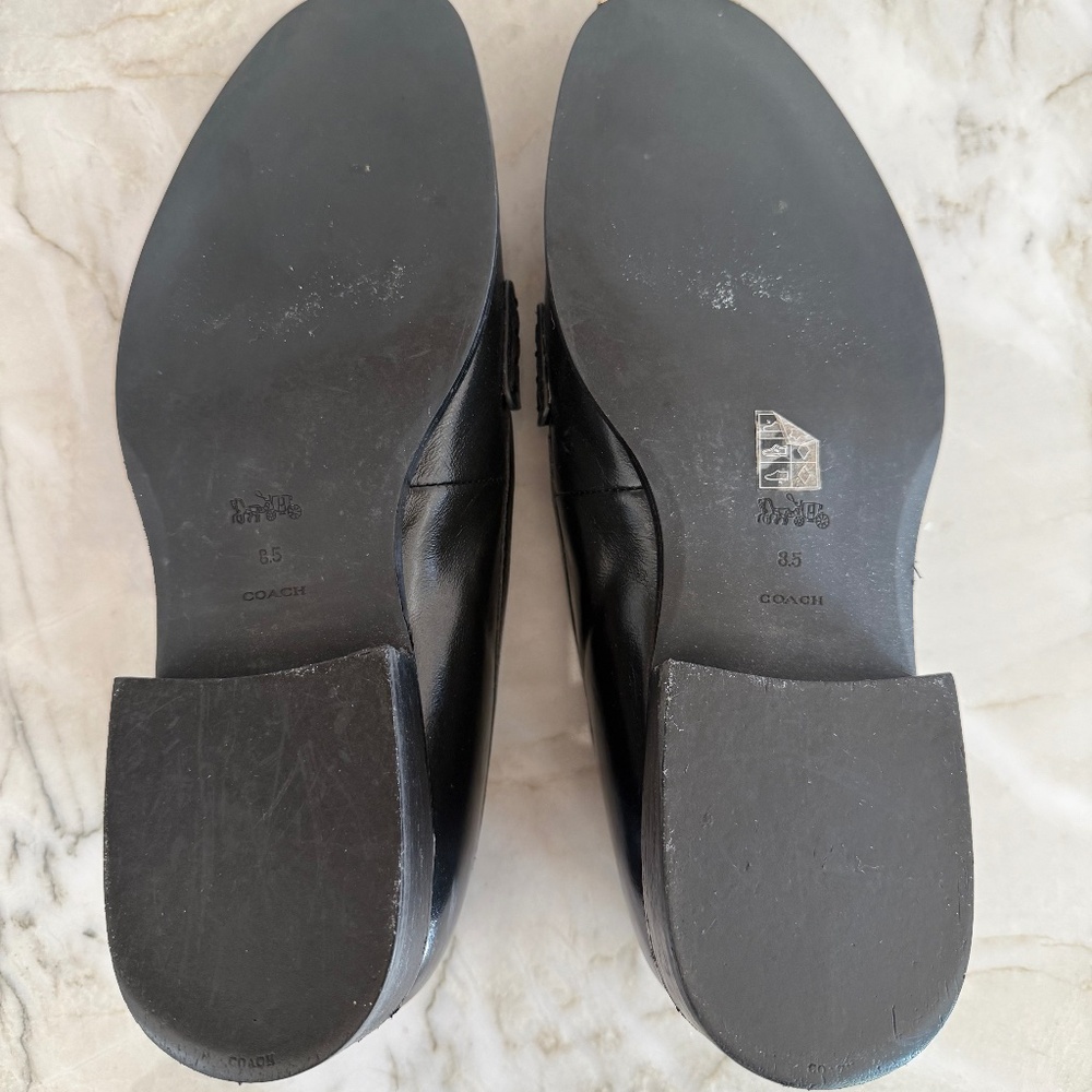 Coach Leather Loafers with Gold Metal Hardware Detail - Picture 4 of 4